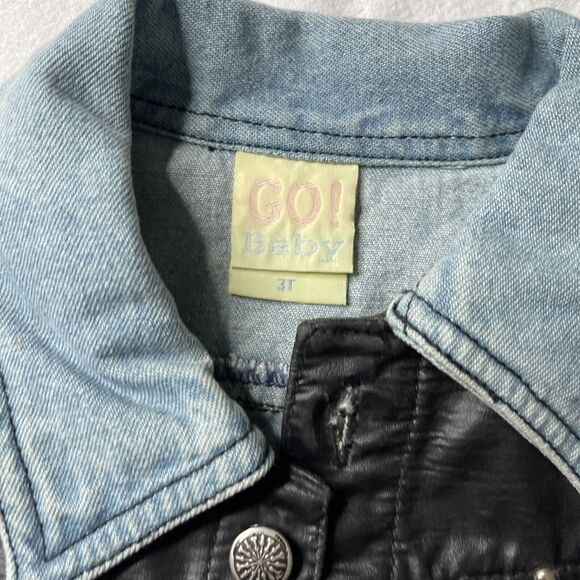Born to Ride Denim toddler 3T jacket Biker blue jean jacket Go Baby Tag - Picture 8 of 16